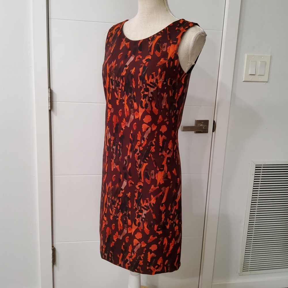 Save The Quenn Sleeveless Red Black Abstract Print Mini Dress Size S